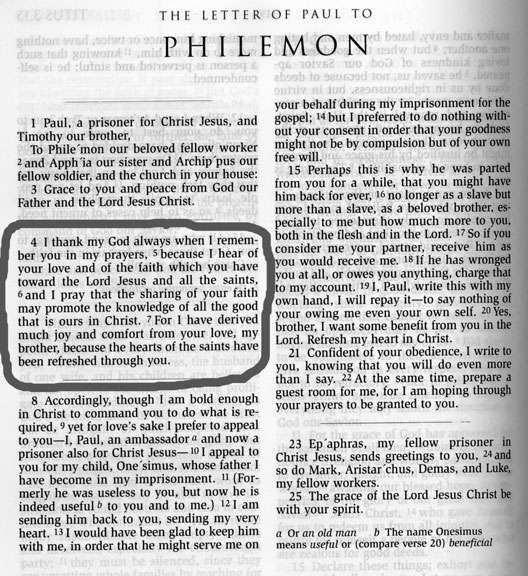 PHILEMON 1:4